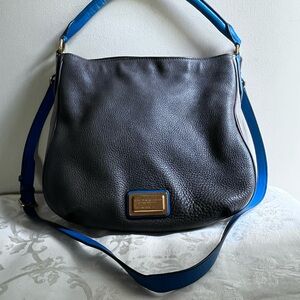 Marc Jacob Gray Blue Hobo Crossbody  Colorblock Pebbled Leather. Marc Jacobs.